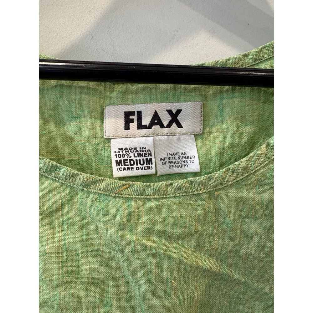 FLAX 100% Linen Sleeveless Boxy Scoop Neck Tank Top - Picture 4 of 5